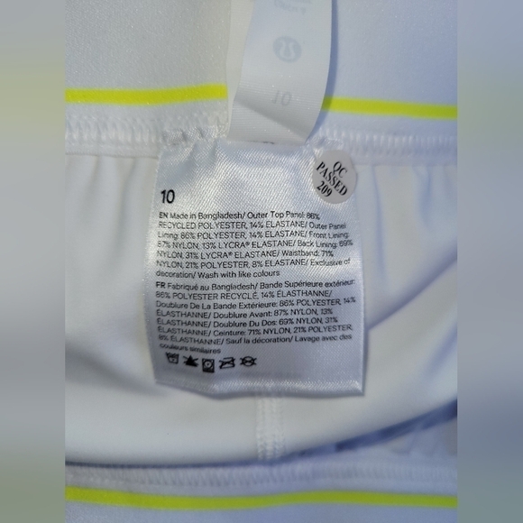 Lululemon Court Rival High-Rise Skirt Cross Court Wash Electric Lemon Wh… - Picture 9 of 15